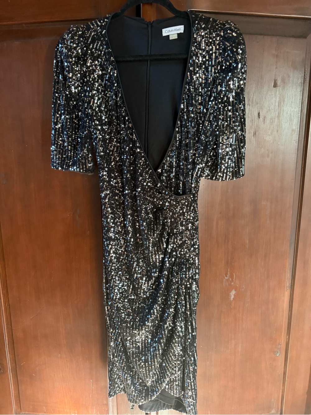 Calvin Klein Sequin Wrap Dress